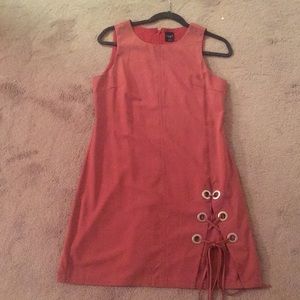 Mauve slip dress with grommet tie